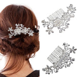 Charm Flower Rhinestone Hair Slide Floral Head Piece Pearl Wedding Hair Comb Clip Crystal Bridal Hairpin